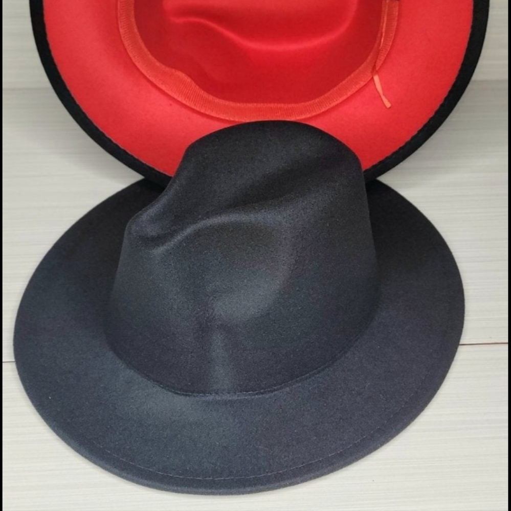 Black Top/Red Bottom Fedora Hat